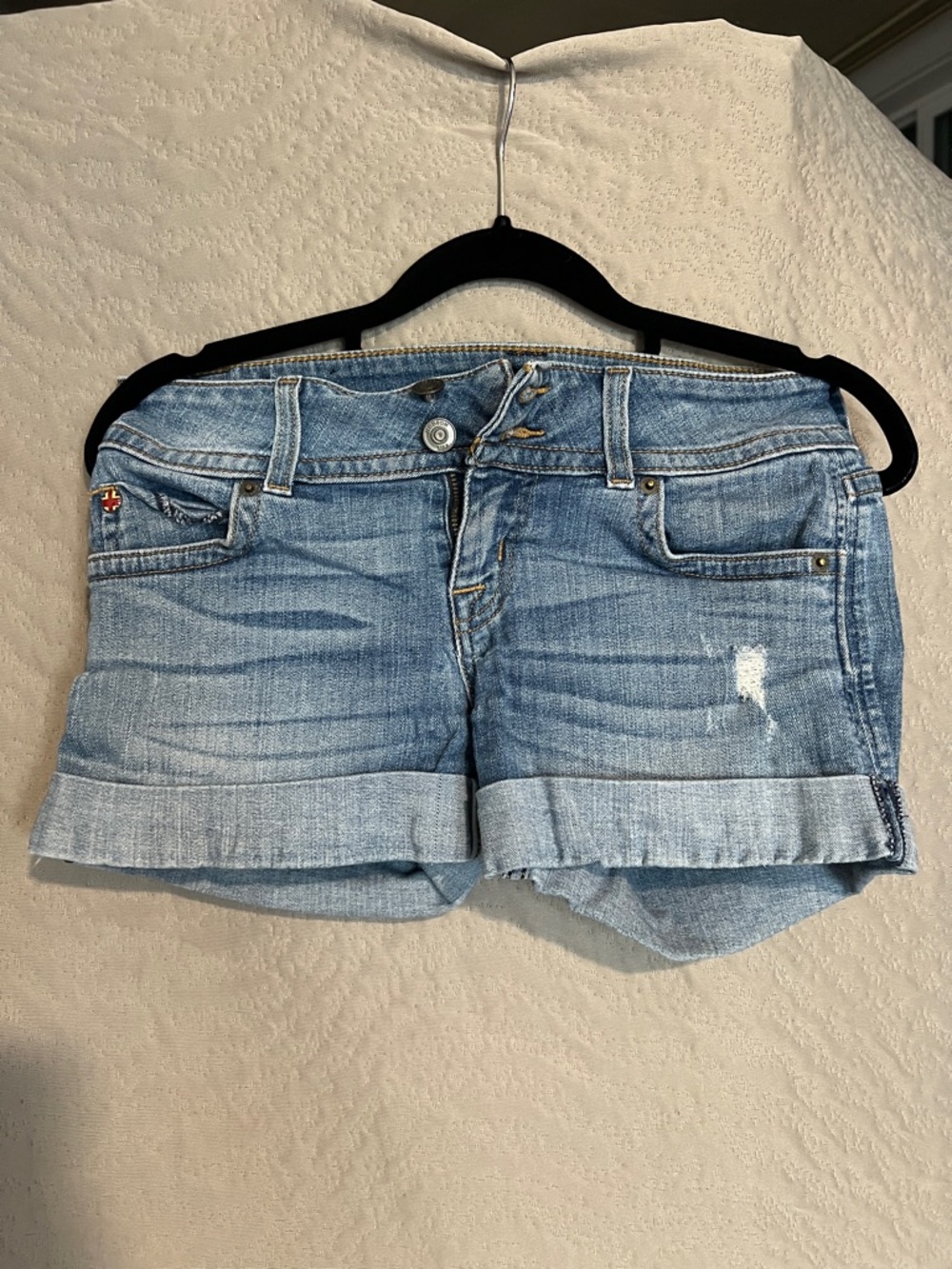 Hudson Women's Light Blue Denim Cuffed Shorts Size 24